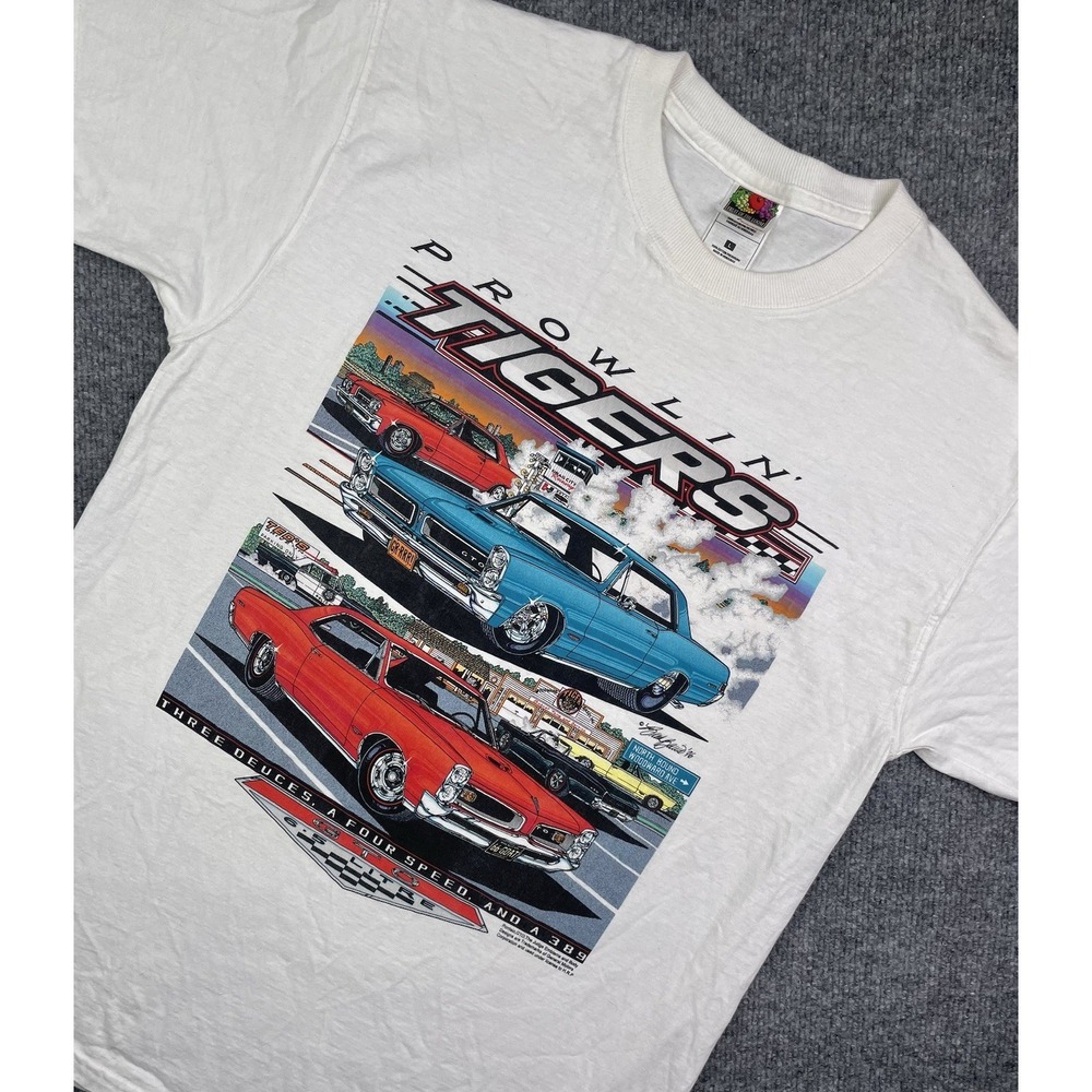 Vintage 1996 Prowlin Tigers Pontiac GTO Classic Car Muscle Racing T Shirt L